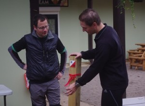 Swindon Borough Councillor Keith Williams (right) opens the course with NWO Chairman Rich Jackson (left)